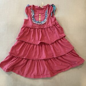 Matilda Jane Girls Dress 6 Lets Go Together Have Your Cake Pink Ruffle Tiered